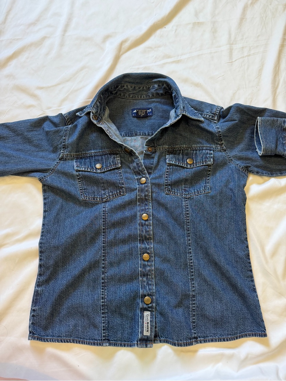 Vintage Eddie Bauer Denim Shirt in Deep Blue
